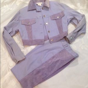 🎉2XHP🎉Vtg Cache Suede & Cotton Jacket And Pants